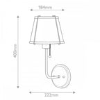 HK-CLARKE1-BR-BK Clarke 1 Light Wall Light Warm Brass & Black Metal Shade