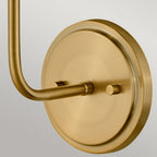 HK-CLARKE1-BR-BK Clarke 1 Light Wall Light Warm Brass & Black Metal Shade