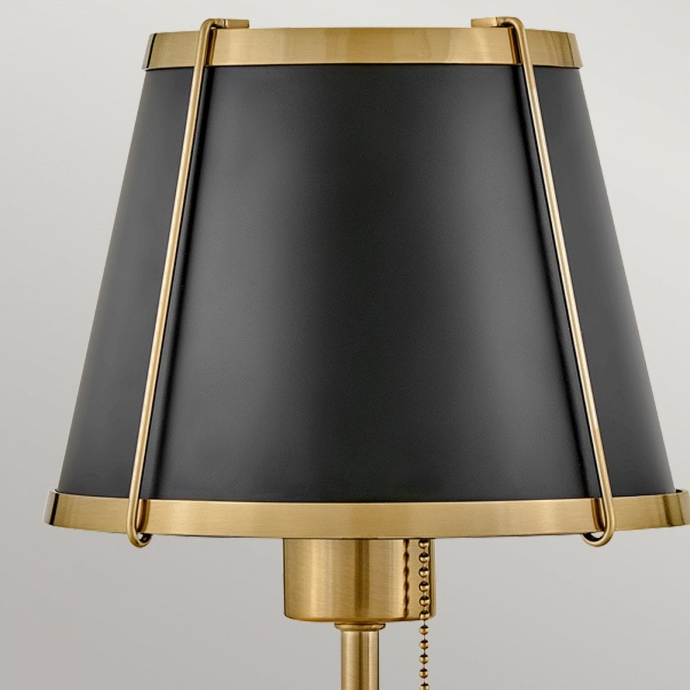 HK-CLARKE1-BR-BK Clarke 1 Light Wall Light Warm Brass & Black Metal Shade