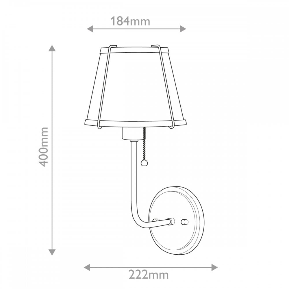 HK-CLARKE1-DBR-OW Clarke 1 Light Wall Light Darkened Brass & Ivory Linen Shade