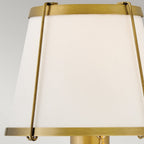 HK-CLARKE1-DBR-OW Clarke 1 Light Wall Light Darkened Brass & Ivory Linen Shade