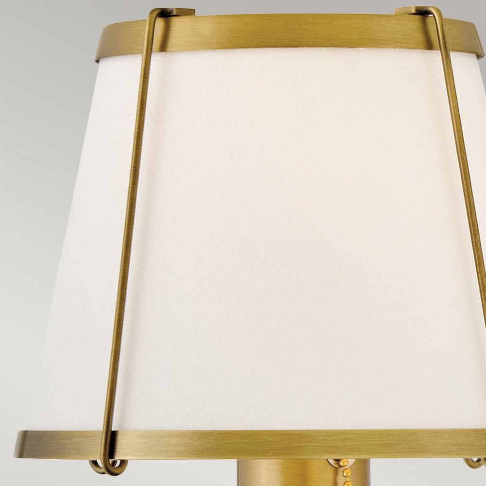 HK-CLARKE1-DBR-OW Clarke 1 Light Wall Light Darkened Brass & Ivory Linen Shade