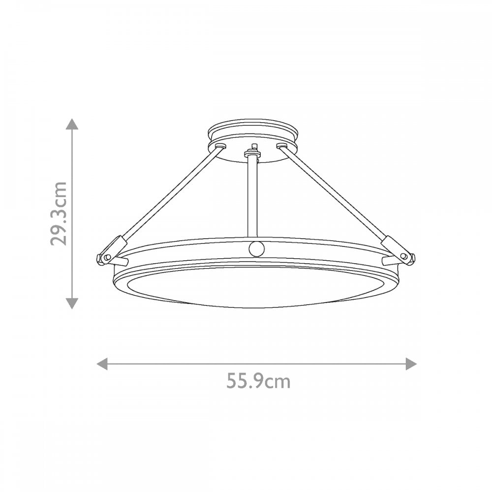 HK-COLLIER-SF-M-BX Collier 4 Light Medium Semi-Flush Black Oxide