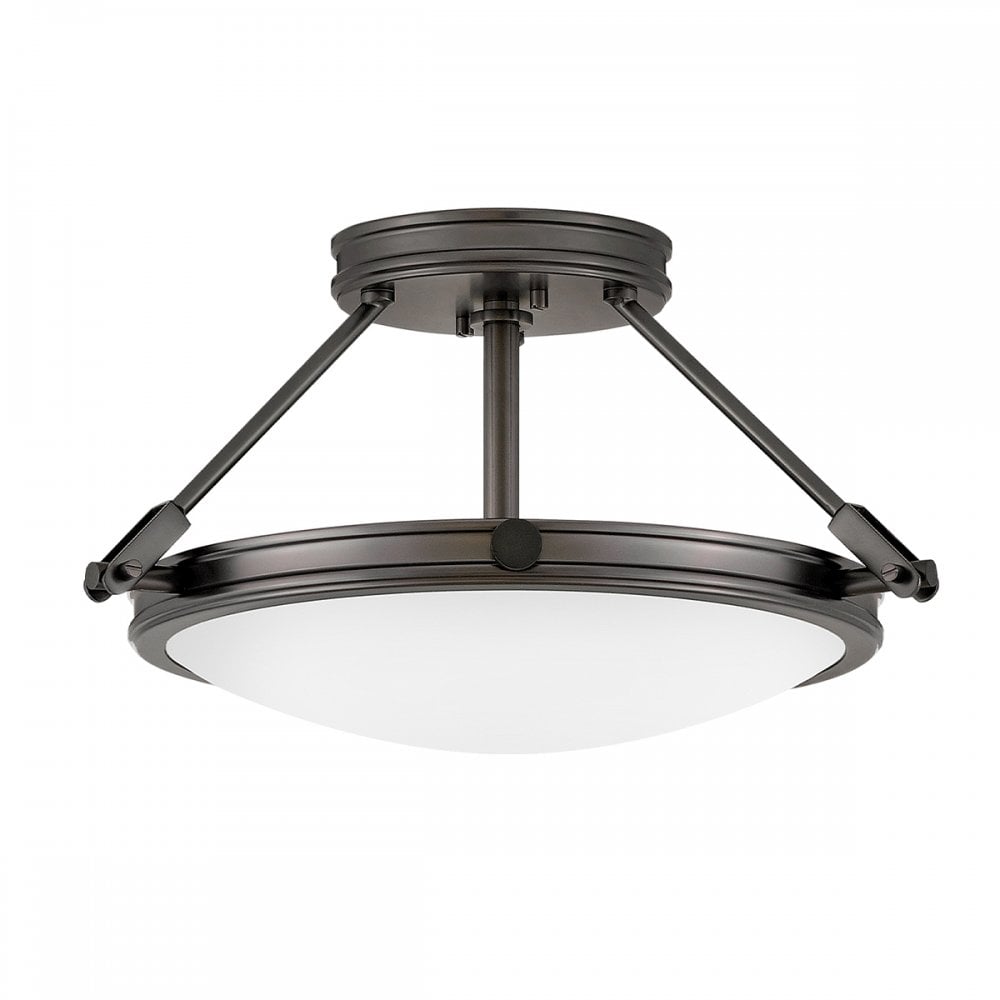 HK-COLLIER-SF-S-BX Collier 3 Light Small Semi-Flush Black Oxide