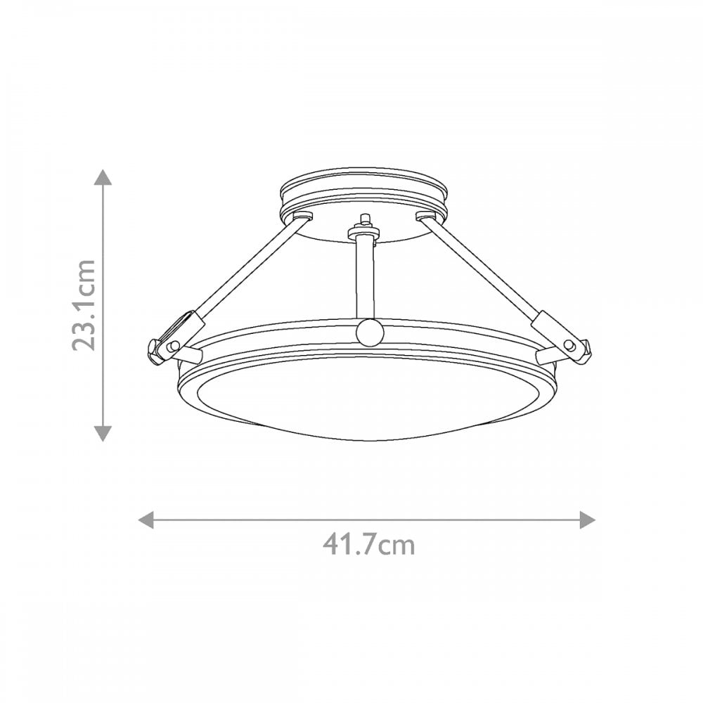 HK-COLLIER-SF-S-BX Collier 3 Light Small Semi-Flush Black Oxide