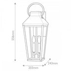 HK-DAWSON-L Dawson 2 Light Outdoor Large Wall Lantern Black with Burnished Bronze accent