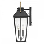 HK-DAWSON-L Dawson 2 Light Outdoor Large Wall Lantern Black with Burnished Bronze accent
