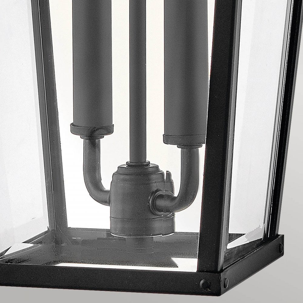 HK-DAWSON-L Dawson 2 Light Outdoor Large Wall Lantern Black with Burnished Bronze accent