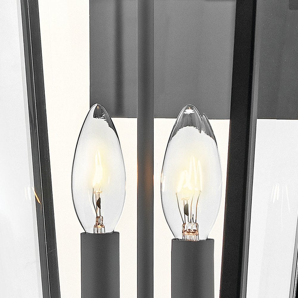 HK-DAWSON-L Dawson 2 Light Outdoor Large Wall Lantern Black with Burnished Bronze accent