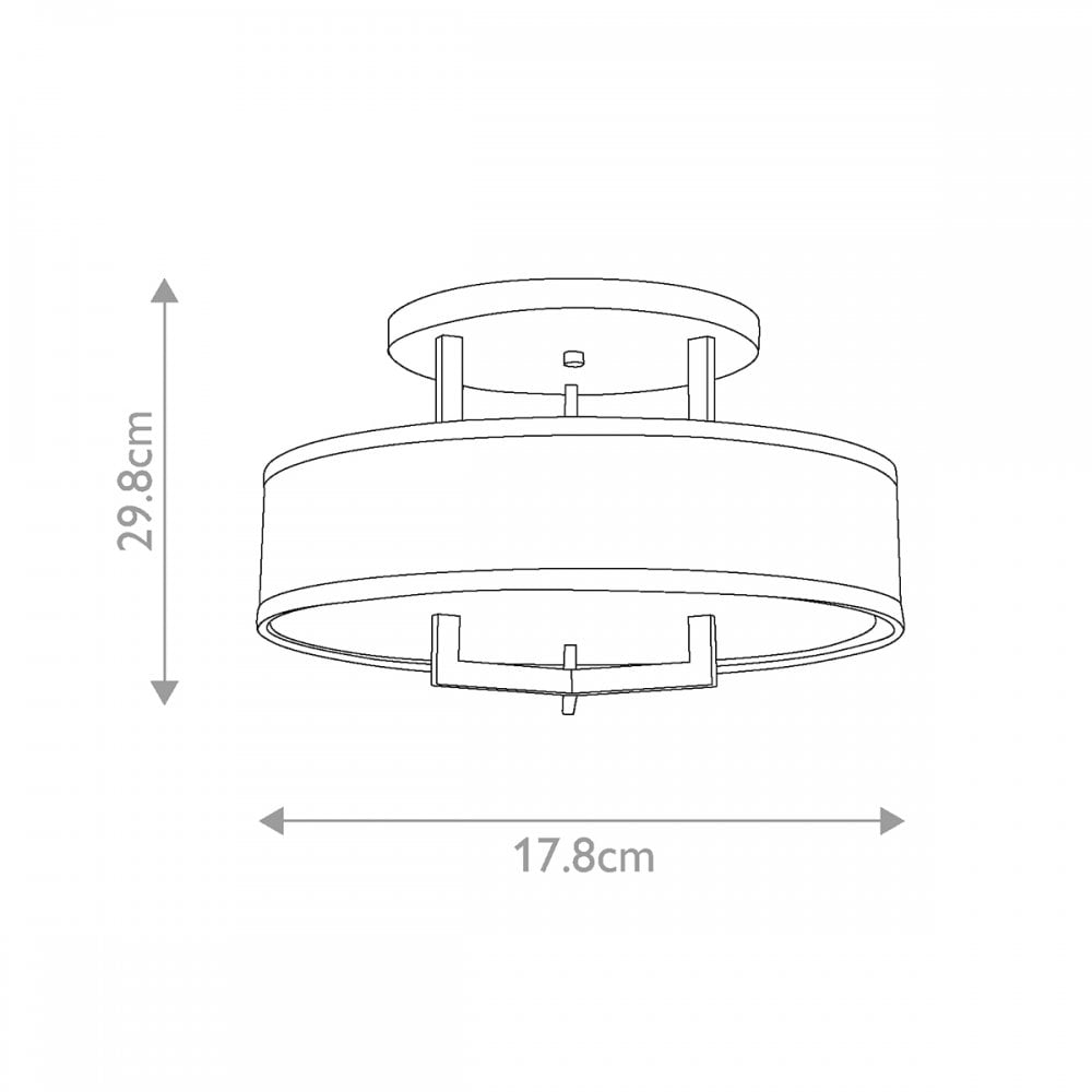 HK-HAMPTON-SF-BB Hampton 4 Light Semi-Flush Brushed Brass