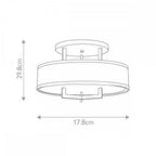 HK-HAMPTON-SF-BB Hampton 4 Light Semi-Flush Brushed Brass