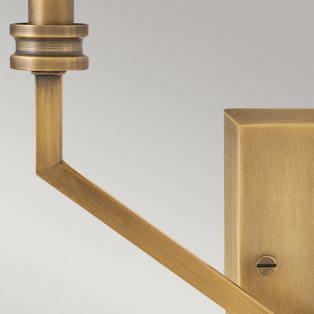 HK-MOORE-WB3-HB Moore 3 Light Wall Light Heritage Brass with Ivory Linen Shade