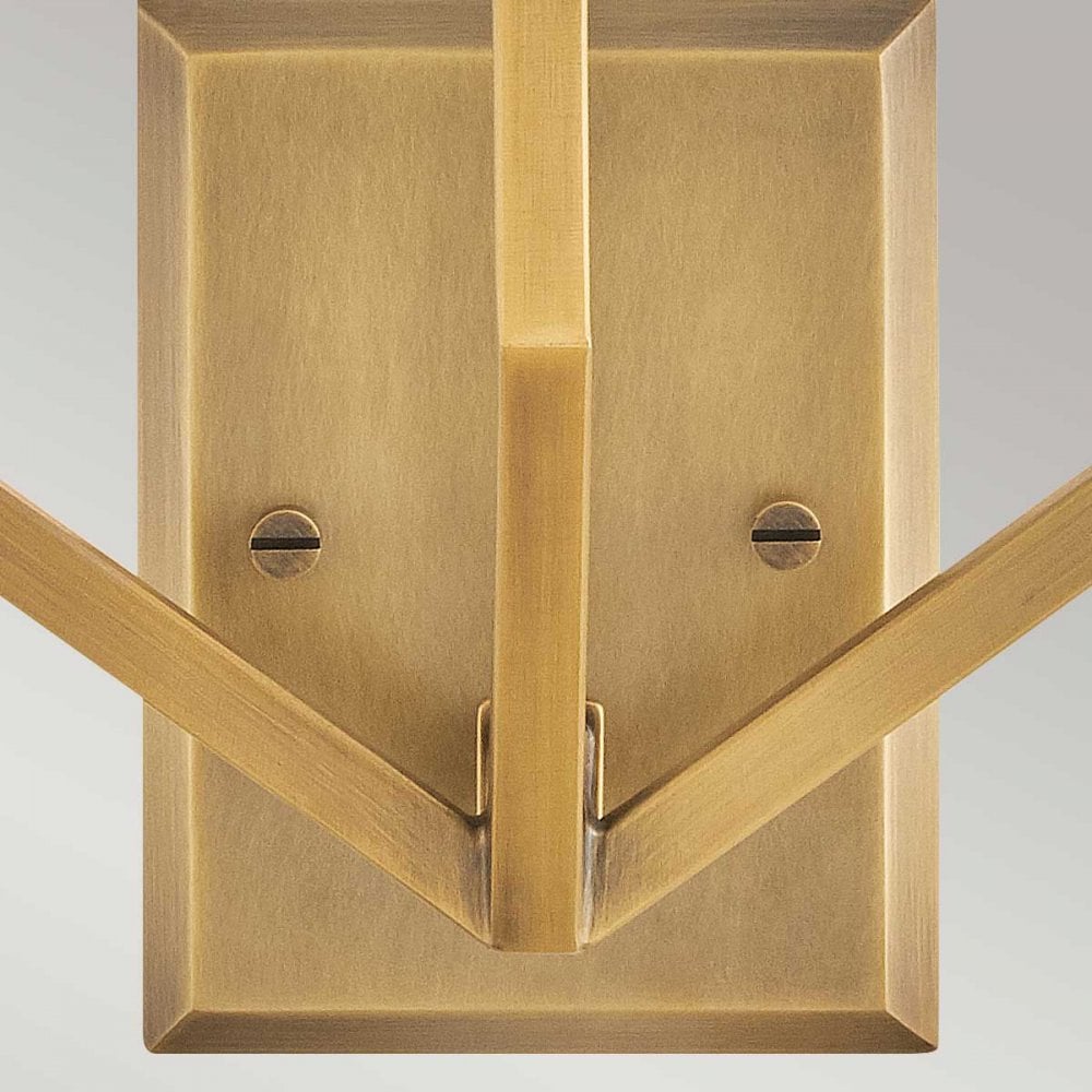 HK-MOORE-WB3-HB Moore 3 Light Wall Light Heritage Brass with Ivory Linen Shade