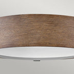 HK-SAWYER-F-M-SQ Sawyer 3 Light Outdoor Flush Sequoia wood effect with rust Iron accents