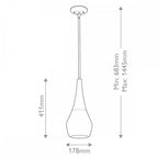 KL-DEELA-P-BK Deela 1 Light Pendant Black