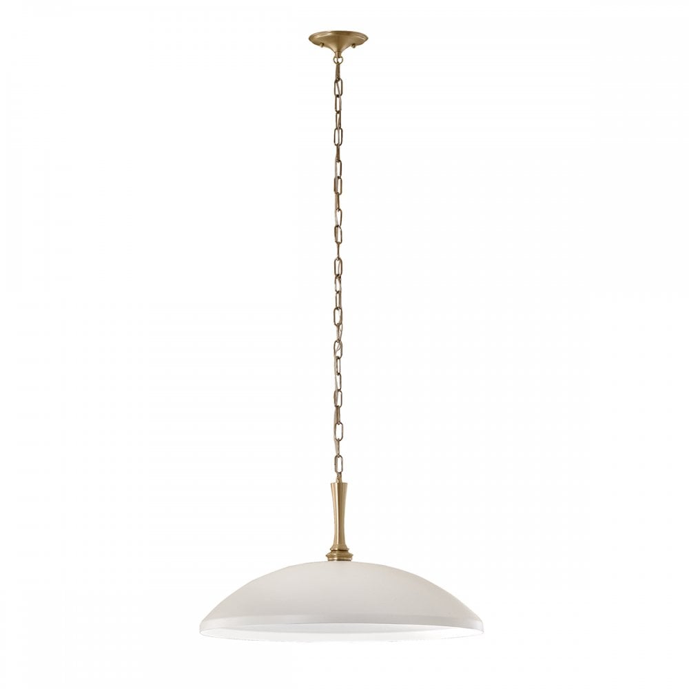 KL-DELAROSA-P-WH Delarosa 1 Light Pendant White & Champagne Bronze