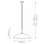KL-DELAROSA-P-WH Delarosa 1 Light Pendant White & Champagne Bronze