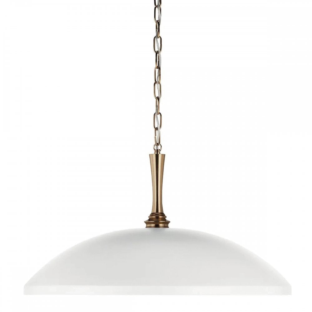 KL-DELAROSA-P-WH Delarosa 1 Light Pendant White & Champagne Bronze