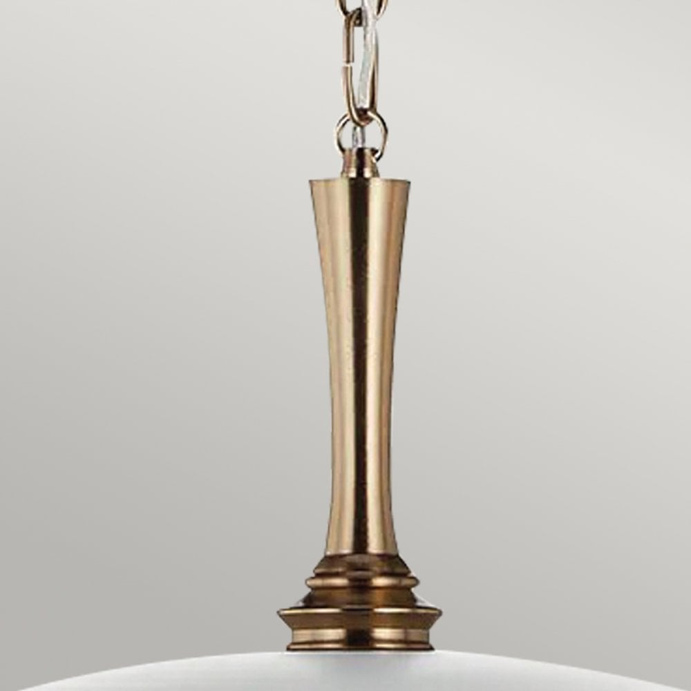 KL-DELAROSA-P-WH Delarosa 1 Light Pendant White & Champagne Bronze