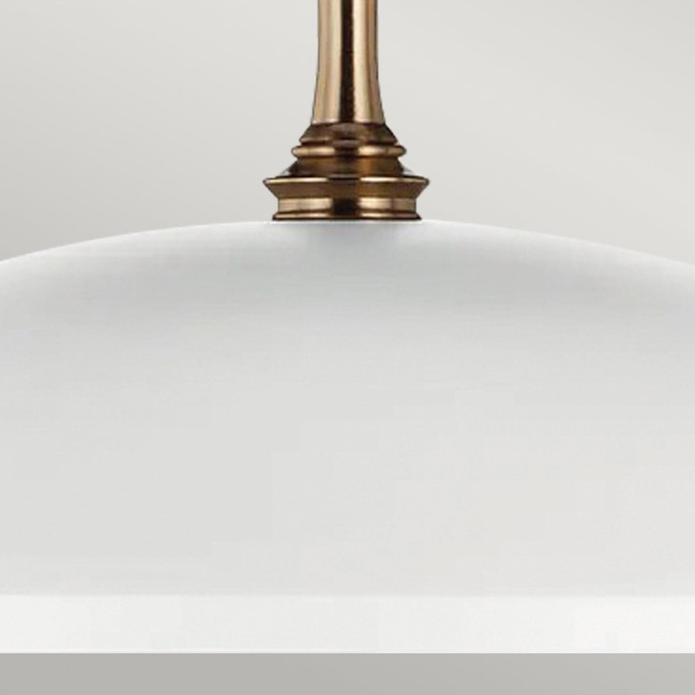 KL-DELAROSA-P-WH Delarosa 1 Light Pendant White & Champagne Bronze