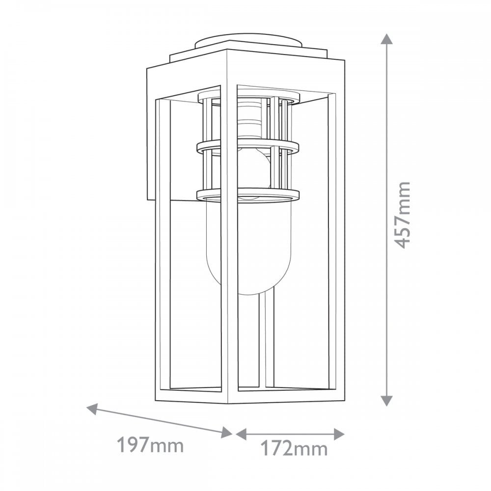 KL-HONE-M-BKT Hone 1 Light Medium Outdoor Wall Lantern Textured Black