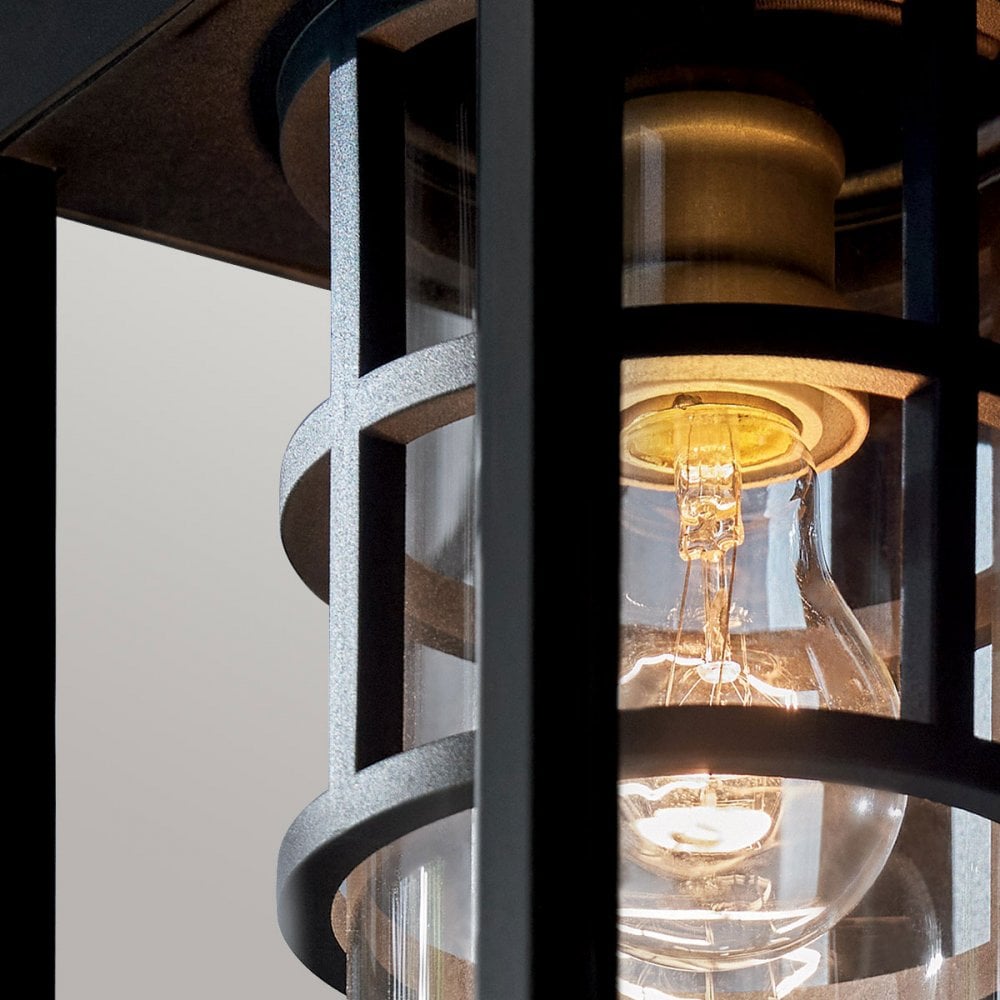KL-HONE-M-BKT Hone 1 Light Medium Outdoor Wall Lantern Textured Black