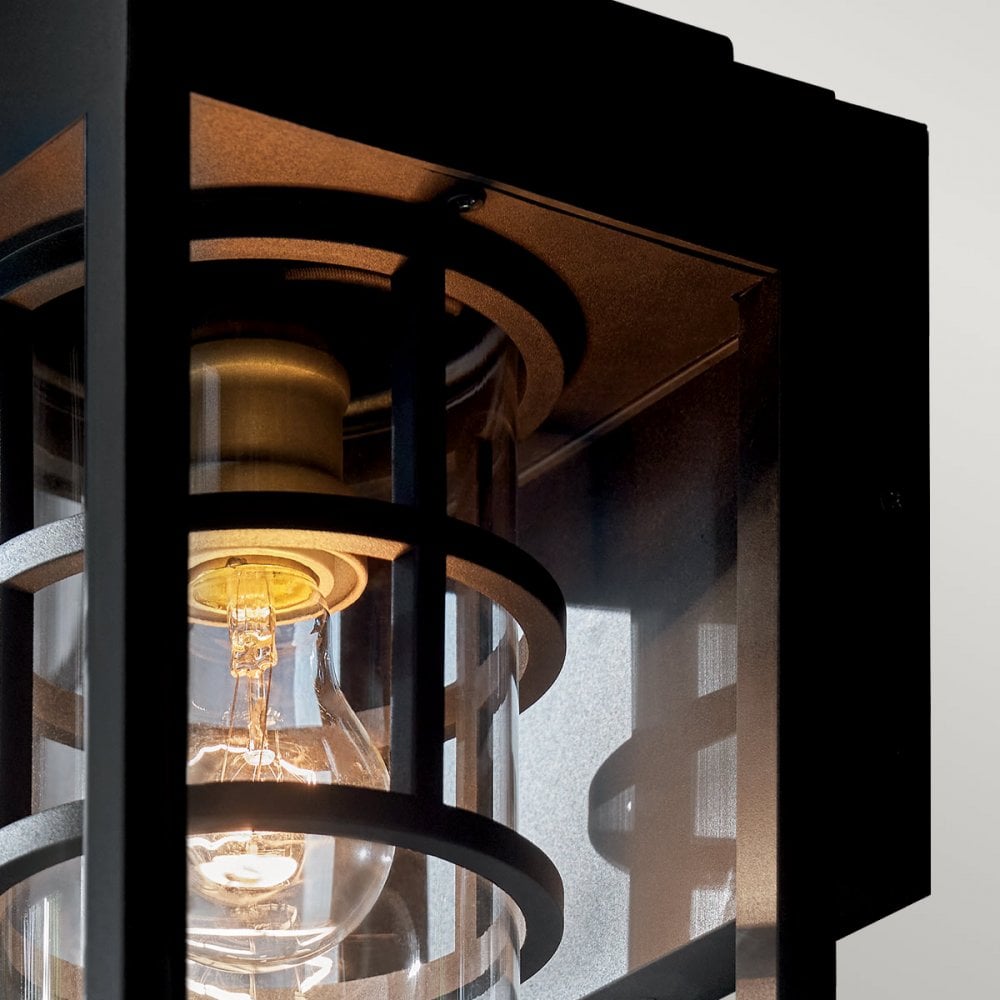 KL-HONE-M-BKT Hone 1 Light Medium Outdoor Wall Lantern Textured Black