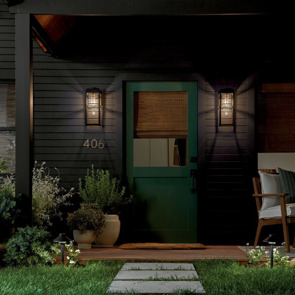 KL-HONE-M-BKT Hone 1 Light Medium Outdoor Wall Lantern Textured Black