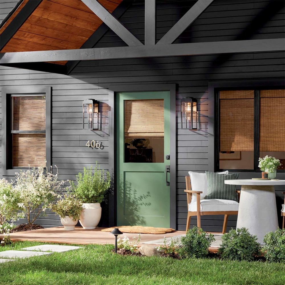 KL-HONE-M-BKT Hone 1 Light Medium Outdoor Wall Lantern Textured Black