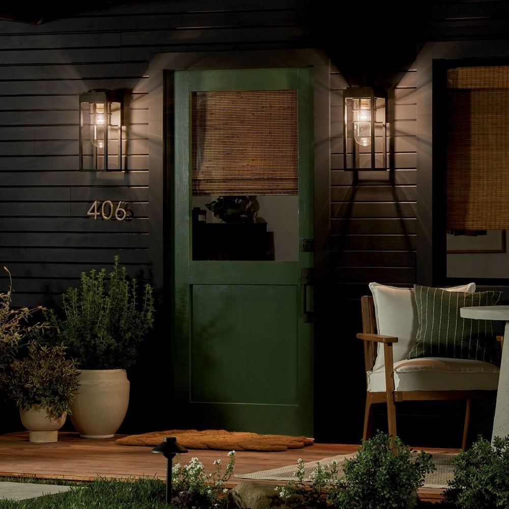 KL-HONE-M-BKT Hone 1 Light Medium Outdoor Wall Lantern Textured Black