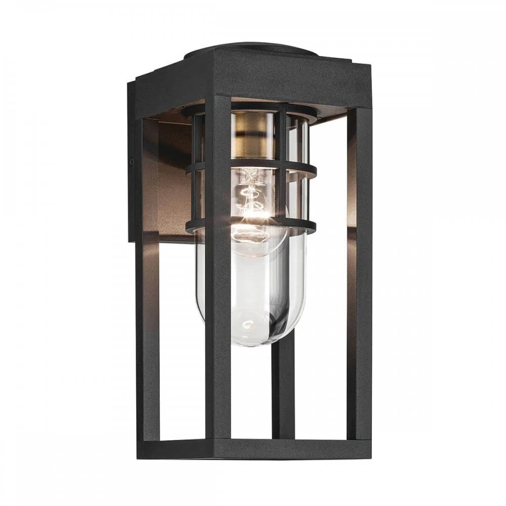KL-HONE-S-BKT Hone 1 Light Small Outdoor Wall Lantern Textured Black