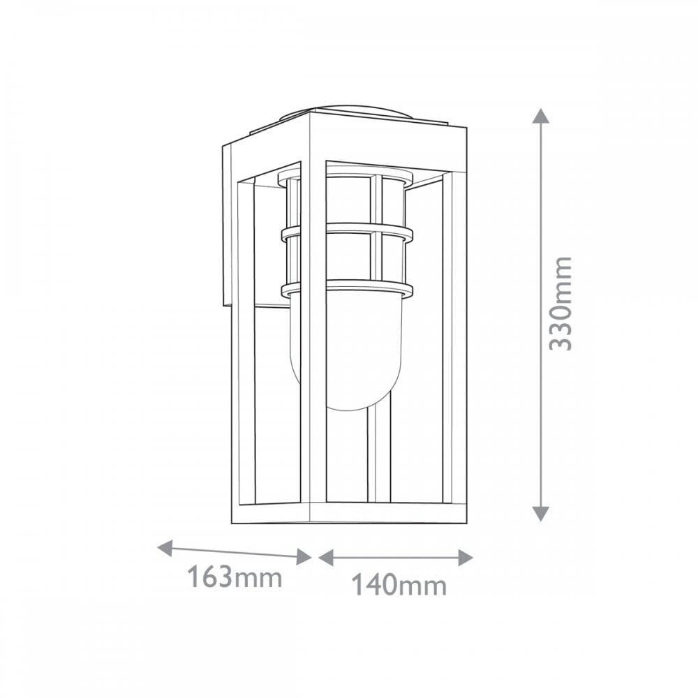 KL-HONE-S-BKT Hone 1 Light Small Outdoor Wall Lantern Textured Black