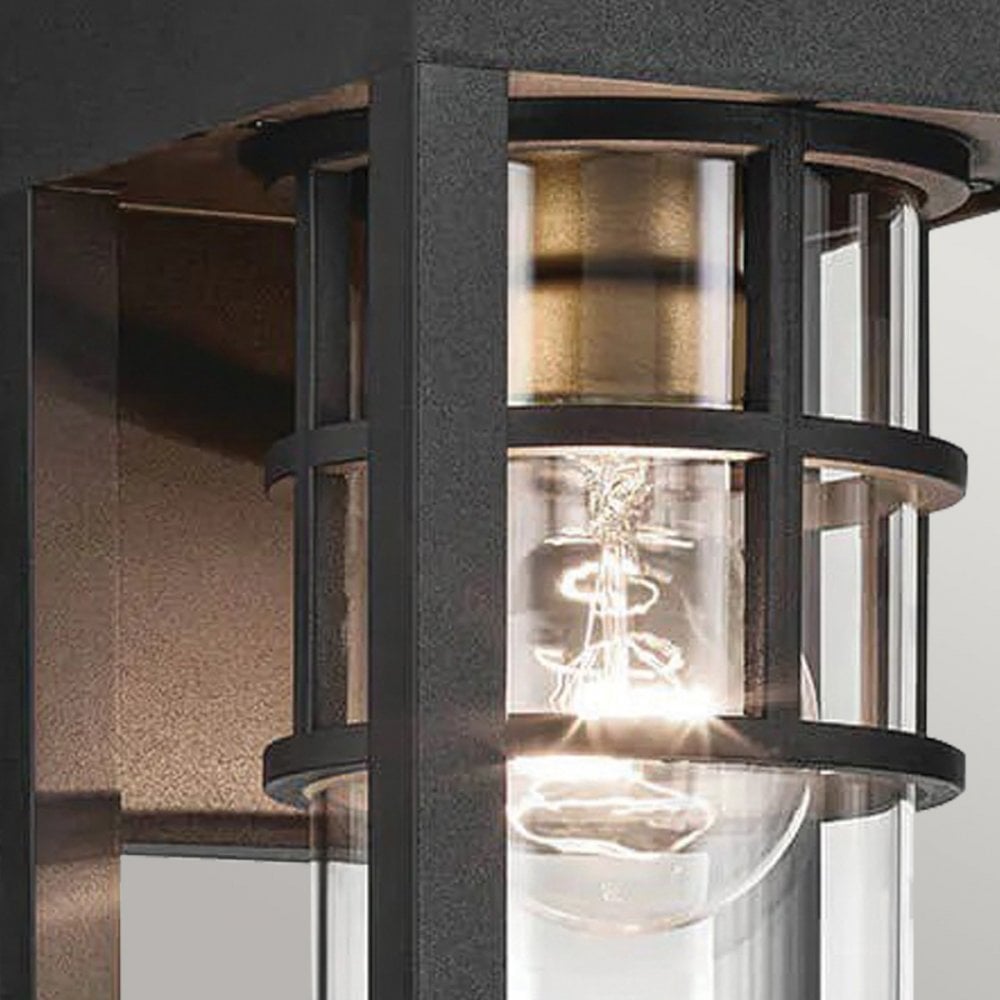KL-HONE-S-BKT Hone 1 Light Small Outdoor Wall Lantern Textured Black