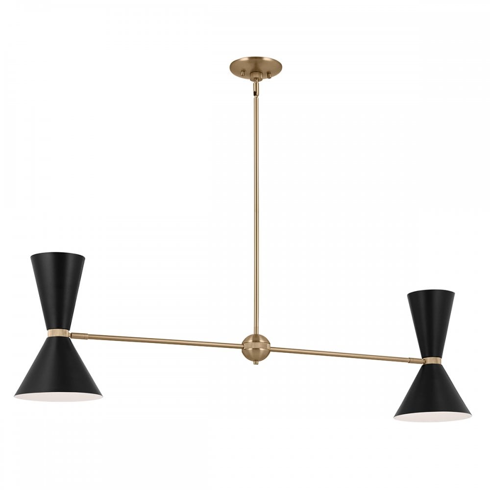 KL-PHIX-2-LINEAR-CBB Phix 4 Light Chandelier Champagne Bronze, Black