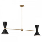 KL-PHIX-2-LINEAR-CBB Phix 4 Light Chandelier Champagne Bronze, Black