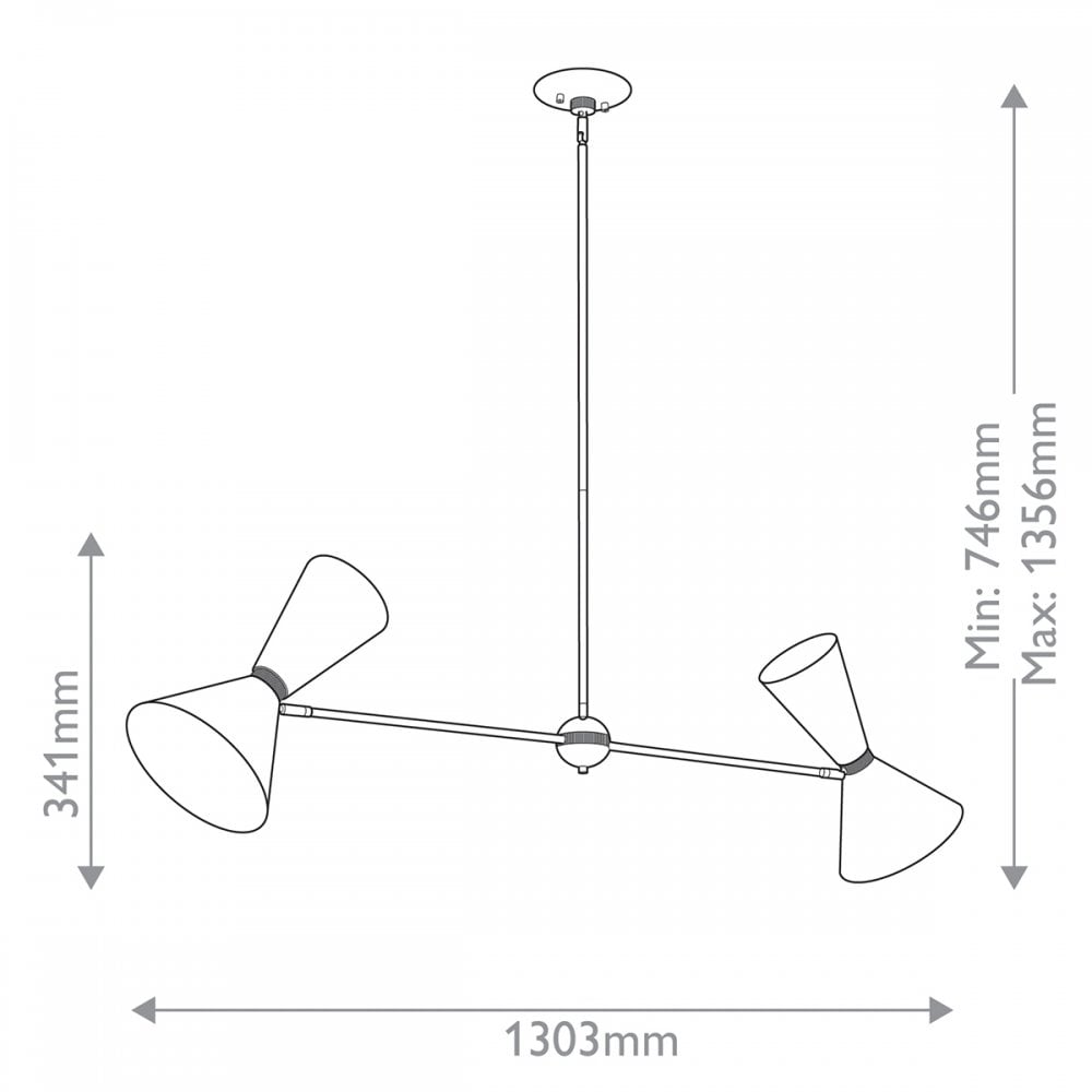 KL-PHIX-2-LINEAR-CBB Phix 4 Light Chandelier Champagne Bronze, Black