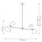 KL-PHIX-2-LINEAR-CBB Phix 4 Light Chandelier Champagne Bronze, Black