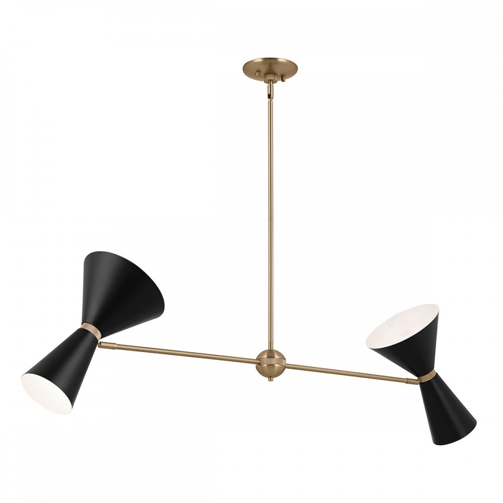 KL-PHIX-2-LINEAR-CBB Phix 4 Light Chandelier Champagne Bronze, Black