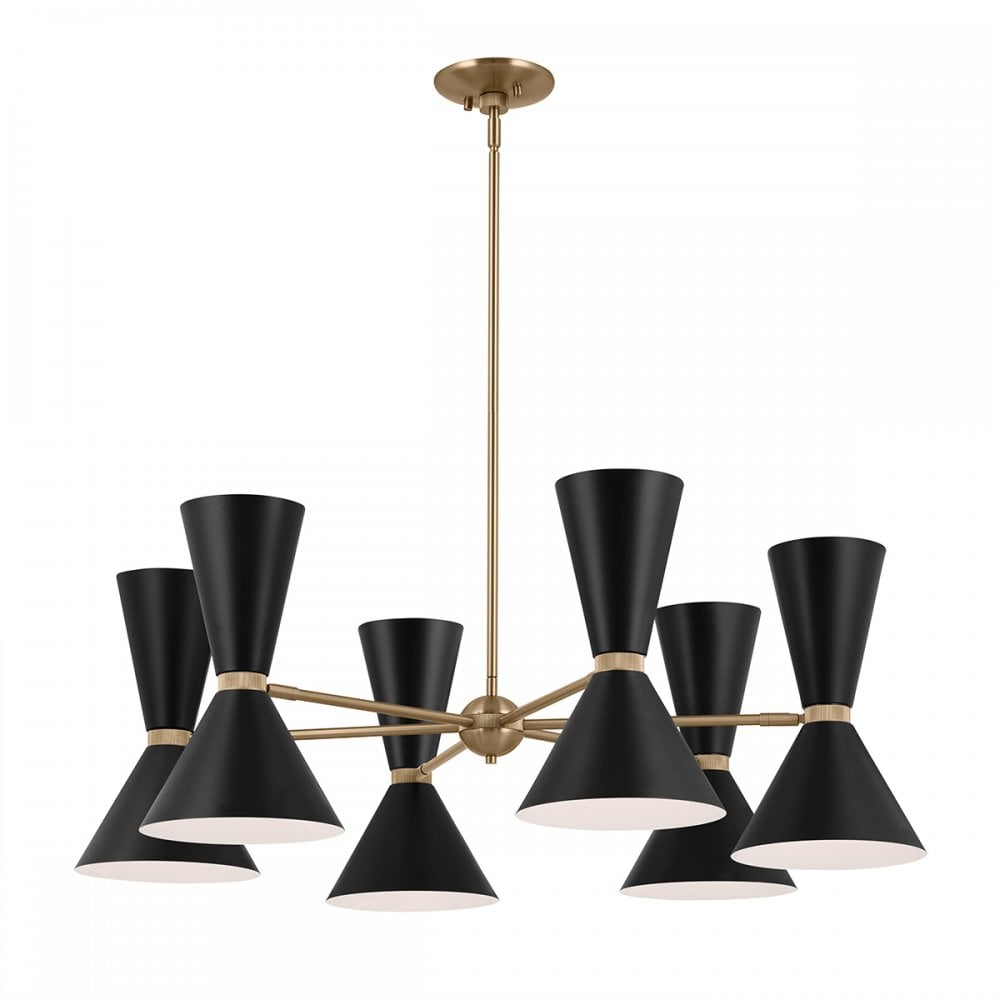 KL-PHIX-6-CBB Phix 12 Light Chandelier Champagne Bronze, Black
