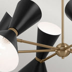 KL-PHIX-6-CBB Phix 12 Light Chandelier Champagne Bronze, Black