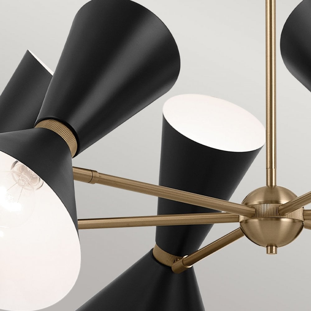 KL-PHIX-6-CBB Phix 12 Light Chandelier Champagne Bronze, Black