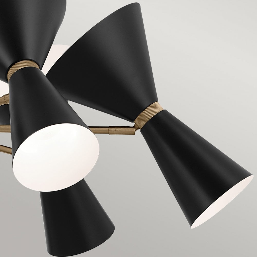 KL-PHIX-6-CBB Phix 12 Light Chandelier Champagne Bronze, Black