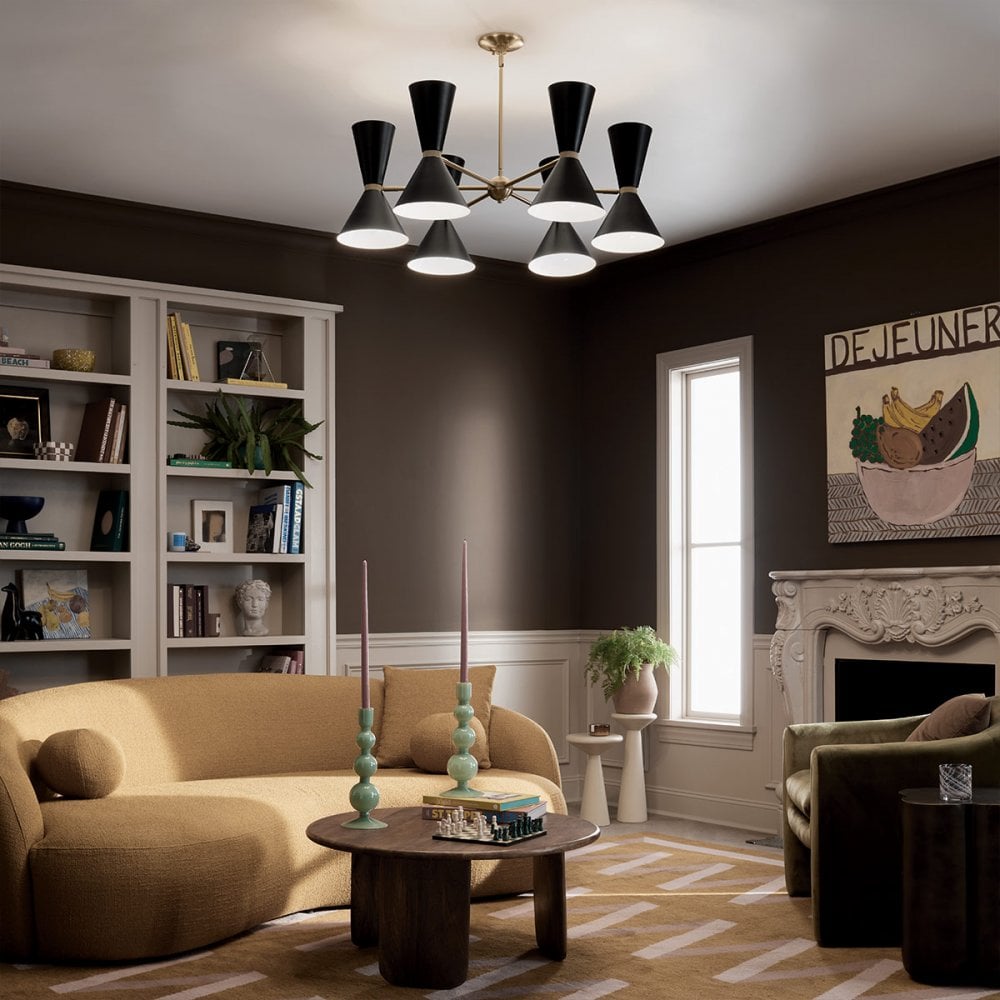 KL-PHIX-6-CBB Phix 12 Light Chandelier Champagne Bronze, Black