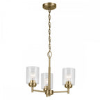 KL-WINSLOW3-NBR Winslow 3 Light Chandelier Natural Brass