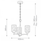 KL-WINSLOW3-NBR Winslow 3 Light Chandelier Natural Brass