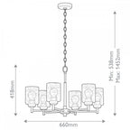 KL-WINSLOW6-NBR Winslow 6 Light Chandelier Natural Brass