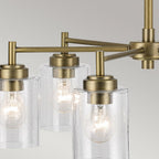 KL-WINSLOW6-NBR Winslow 6 Light Chandelier Natural Brass