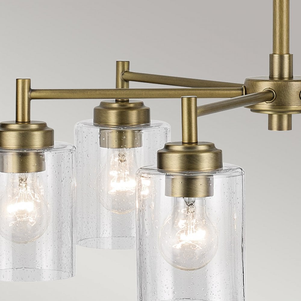 KL-WINSLOW6-NBR Winslow 6 Light Chandelier Natural Brass