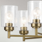 KL-WINSLOW6-NBR Winslow 6 Light Chandelier Natural Brass