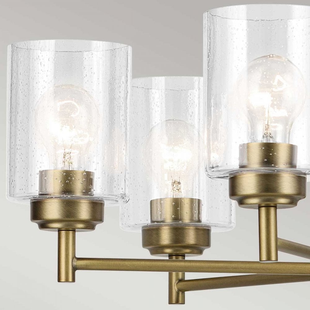 KL-WINSLOW6-NBR Winslow 6 Light Chandelier Natural Brass